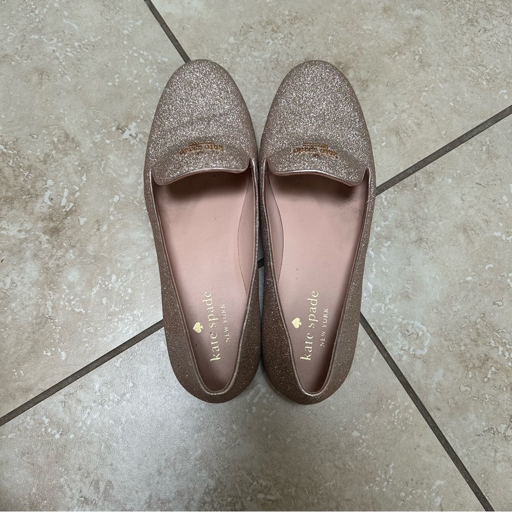 Kate Spade Sparkling Gold Loafers